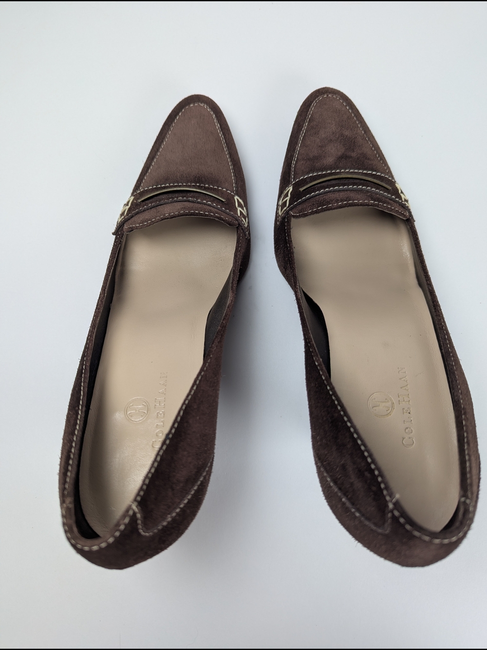 Cole Haan Chocolate Brown Suede 3" Heels Pump Office Fall Winter Women's Size 9 - Picture 8 of 16